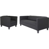 Two Piece Black Four Person Seating Set