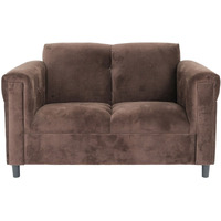 72 Dark Brown And Black Microsuede Love Seat
