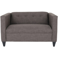 50 Charcoal And Dark Brown Polyester Blend Love Seat