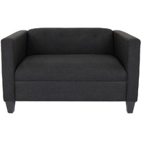 80 Black And Dark Brown Polyester Blend Love Seat