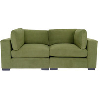 84 Forest Green And Dark Brown Love Seat