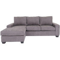 Gray Polyester Blend Stationary L Shaped Two Piece Corner Sectional