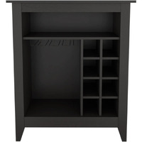 Black Bar Cart With Wine Storage
