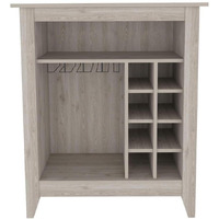 Light Gray Bar Cart With Wine Storage
