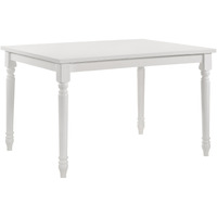 48"" White Solid Wood Dining Table
