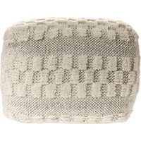 18"" Beige Wool Ottoman