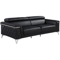 Black Top Grain Leather Five Person Seating Set