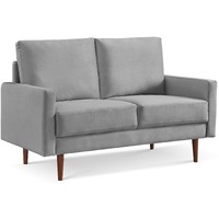 57"" Gray And Dark Brown Velvet Love Seat