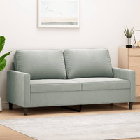 Vidaxl 2-Seater Sofa Light Gray 55.1"" Velvet