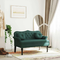 Vidaxl Bench With Cushions Dark Green 47.4""X25.6""X29.5"" Velvet