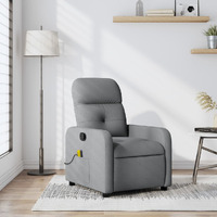Vidaxl Massage Recliner Chair Light Gray Fabric