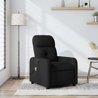 Vidaxl Massage Recliner Chair Black Fabric