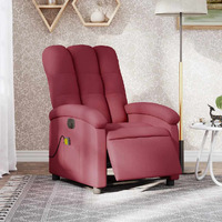 Vidaxl Electric Massage Recliner Chair Wine Red Fabric