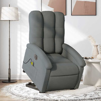 Vidaxl Electric Stand Up Massage Recliner Chair Dark Gray Fabric