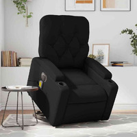Vidaxl Electric Stand Up Massage Recliner Chair Black Faux Leather
