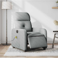 Vidaxl Electric Massage Recliner Chair Light Gray Fabric