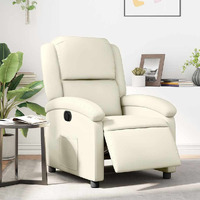 Vidaxl Electric Recliner Chair Cream Faux Leather
