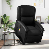 Vidaxl Electric Stand Up Massage Recliner Chair Black Faux Leather