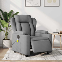 Vidaxl Electric Massage Recliner Chair Light Gray Fabric