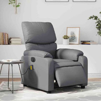 Vidaxl Electric Massage Recliner Chair Gray Faux Leather