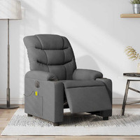 Vidaxl Electric Massage Recliner Chair Dark Gray Fabric