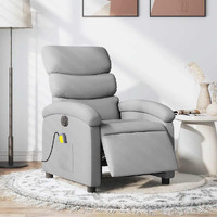 Vidaxl Electric Massage Recliner Chair Light Gray Fabric