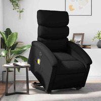 Vidaxl Electric Stand Up Massage Recliner Chair Black Faux Leather