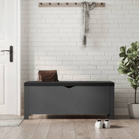 Vidaxl Storage Box With Cushion Gray 41.3""X15.7""X17.7""