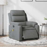 Vidaxl Electric Massage Recliner Chair Dark Gray Fabric