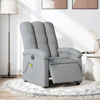 Vidaxl Electric Massage Recliner Chair Light Gray Fabric