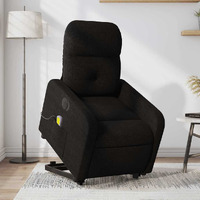Vidaxl Electric Stand Up Massage Recliner Chair Black Fabric
