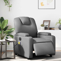 Vidaxl Electric Massage Recliner Chair Gray Faux Leather