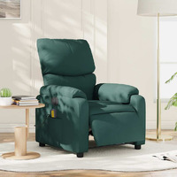 Vidaxl Electric Massage Recliner Chair Dark Green Fabric