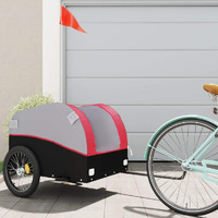 Vidaxl Bike Trailer Black And Red 99.2 Lb Iron
