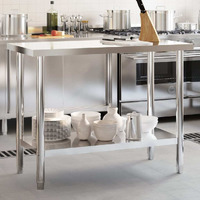 Vidaxl Kitchen Work Table 43.3""X21.7""X33.5"" Stainless Steel