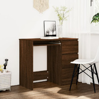 Vidaxl Desk Brown Oak 35.4""X17.7""X29.9"" Engineered Wood