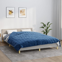 Vidaxl Weighted Blanket Blue 86.6""X90.6"" 24.3 Lb Fabric