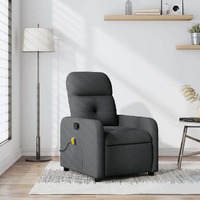 Vidaxl Massage Recliner Chair Dark Gray Fabric