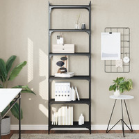 Vidaxl Bookcase 6-Tier Black 23.6""X11.8""X74"" Engineered Wood