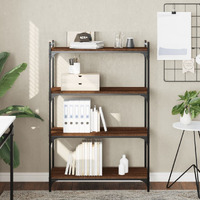 Vidaxl Bookcase 4-Tier Brown Oak 31.5""X11.8""X47.2"" Engineered Wood