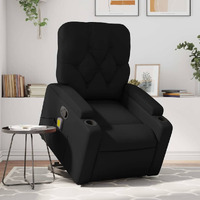 Vidaxl Stand Up Massage Recliner Chair Black Faux Leather
