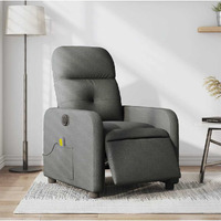 Vidaxl Electric Massage Recliner Chair Dark Gray Fabric