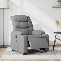 Vidaxl Electric Massage Recliner Chair Light Gray Fabric