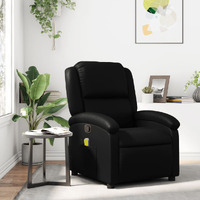Vidaxl Massage Recliner Chair Black Faux Leather