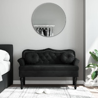 Vidaxl Bench With Cushions Black 47.4""X25.6""X29.5"" Velvet