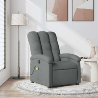 Vidaxl Massage Recliner Chair Dark Gray Fabric