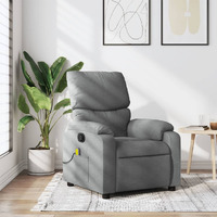 Vidaxl Massage Recliner Chair Light Gray Fabric