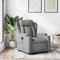 Vidaxl Massage Recliner Chair Light Gray Fabric