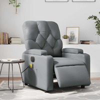 Vidaxl Electric Massage Recliner Chair Gray Faux Leather