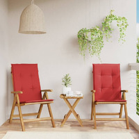 Vidaxl Reclining Patio Chairs With Cushions 2 Pcs Solid Wood Teak